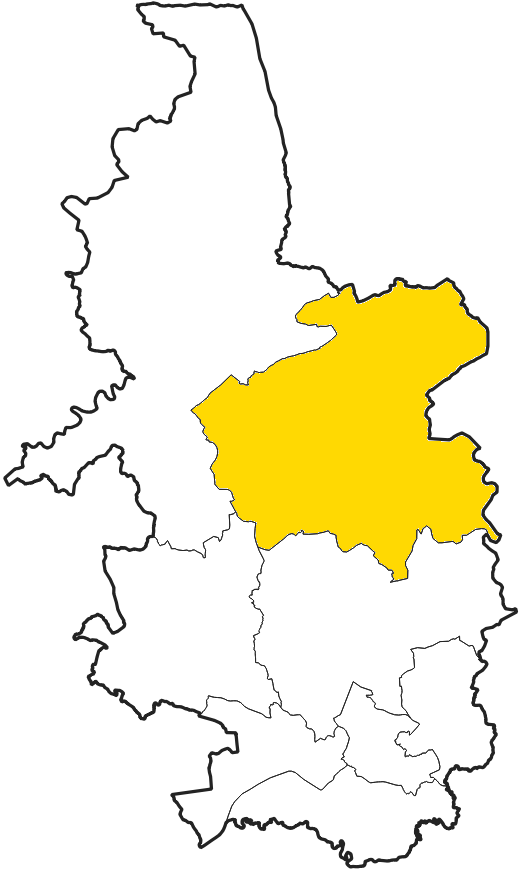 Location of  St John Vianney within Salford diocese